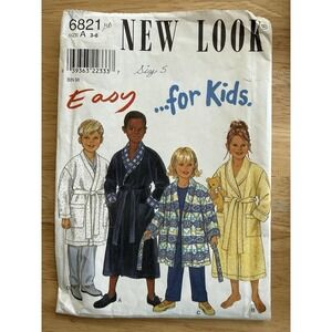 New Look‎ Easy …for Kids Pattern 6821 Kids Unisex Robes CUT Complete Size 3-5